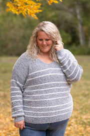 WAREHOUSE Cozy Striped Sweater - Black