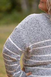 WAREHOUSE Cozy Striped Sweater - Black