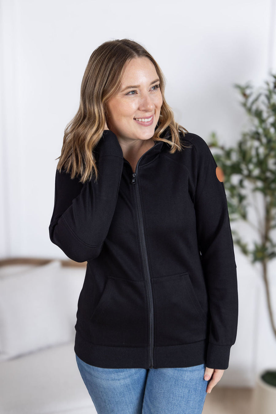 WAREHOUSE Scuba FullZip Hoodie - Black
