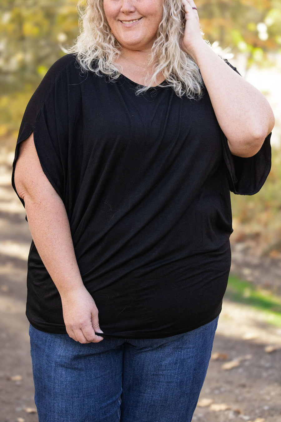 WAREHOUSE Darcy Dolman Top - Black