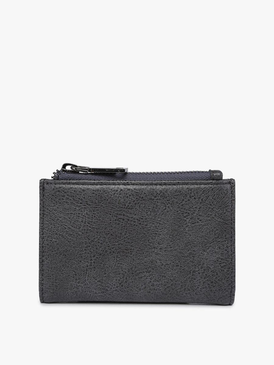 Zara RFID Zip-Top Wallet: Dusty Blue
