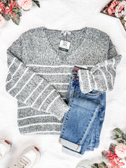 WAREHOUSE Cozy Striped Sweater - Black