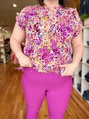 Hyperstretch Pull On Capri: Jazzberry FINAL SALE