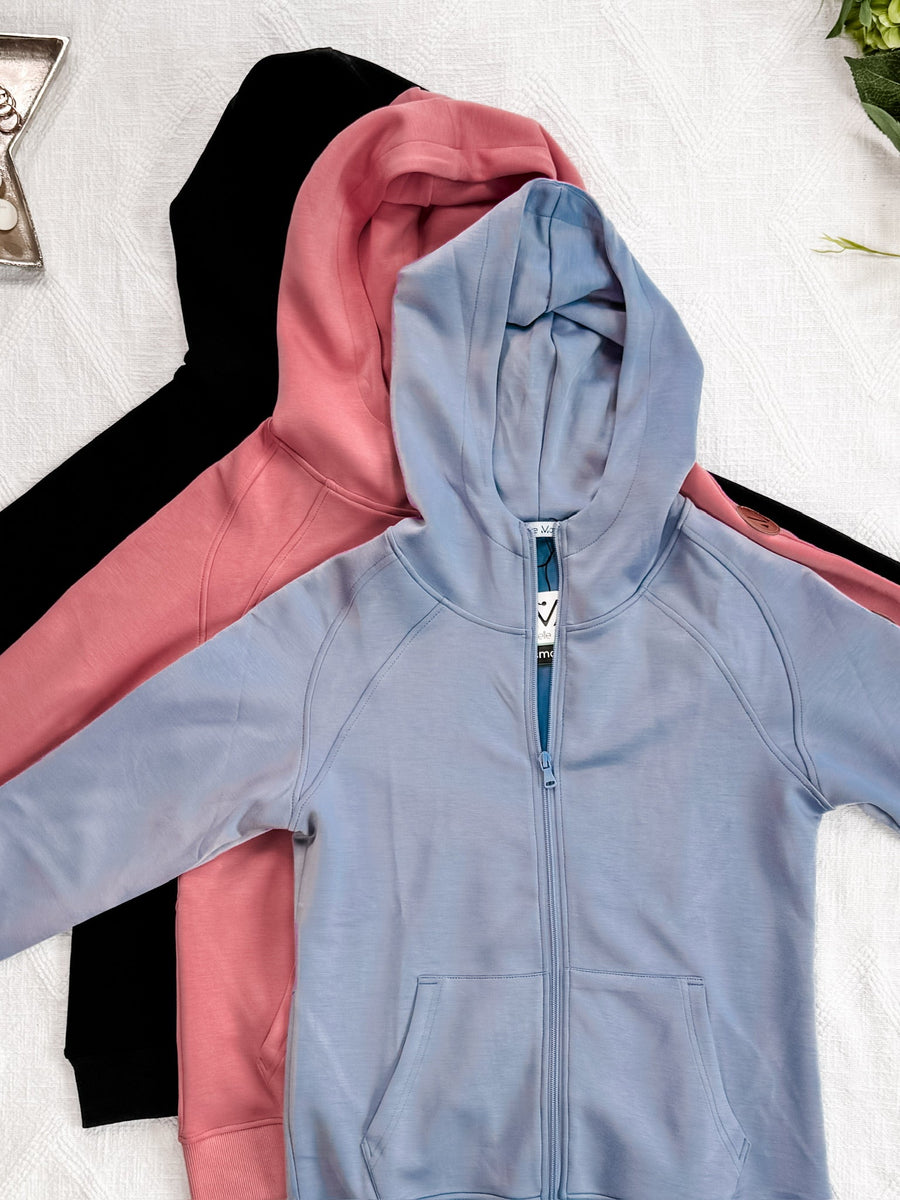 WAREHOUSE Scuba FullZip Hoodie - Black