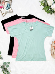 WAREHOUSE Bamboo V Neck Tee - Black