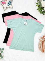 WAREHOUSE Bamboo V Neck Tee - Black