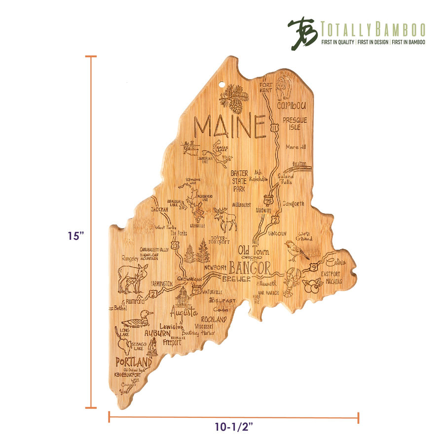 Destination Maine State-Shaped Serving & Cutting Board