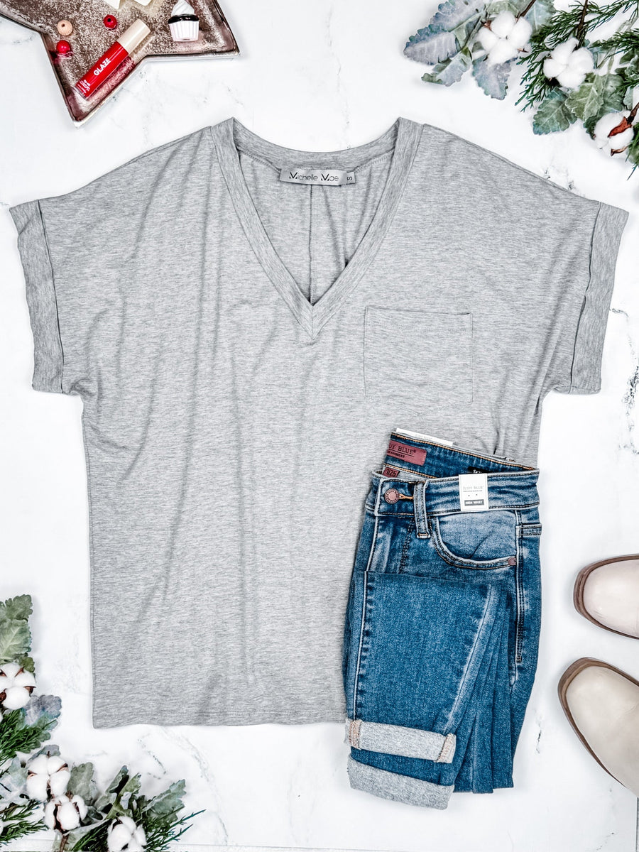 WAREHOUSE Sierra Pocket Top - Grey