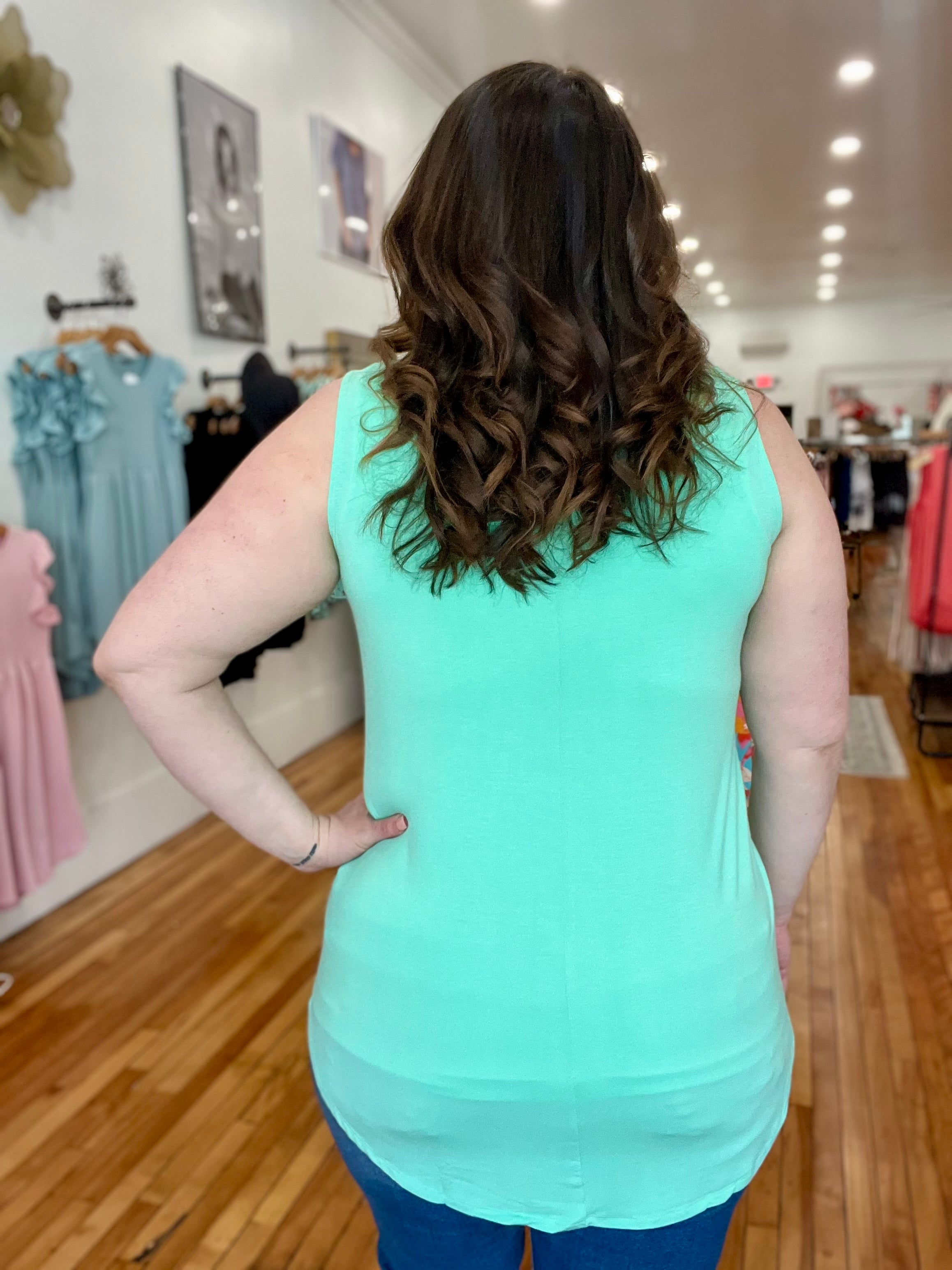 Luxe Rayon Tank- Green Mint