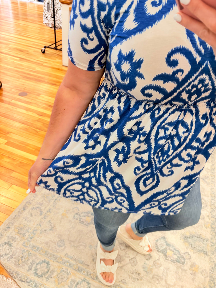 Damask V Neck FINAL SALE