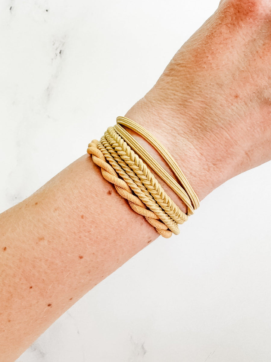 WAREHOUSE Hair Tie Bracelet Sets - Colored Twists and Braids | Hair Accessories