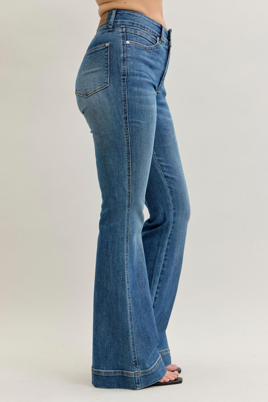 Double Button Flare Tummy Control