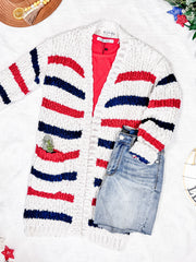 WAREHOUSE Stripe Cardigan - 4th of July