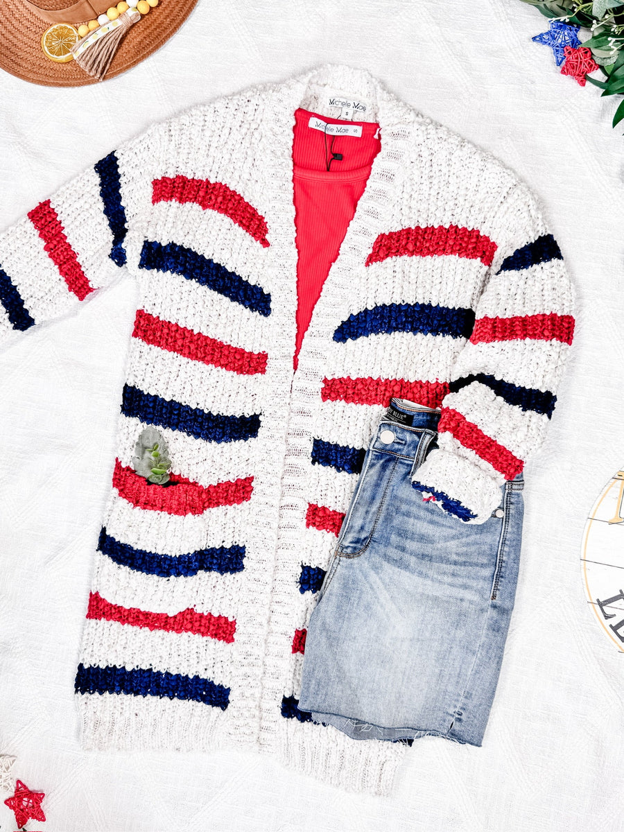 WAREHOUSE Stripe Cardigan - 4th of July