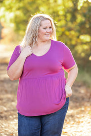 WAREHOUSE Sarah Ruffle Short Sleeve - Orchid