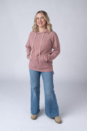 WAREHOUSE Kacey Ribbed Hoodie - Rose
