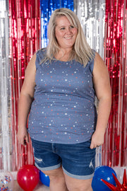 WAREHOUSE Ava Tank - Blue Liberty Stars
