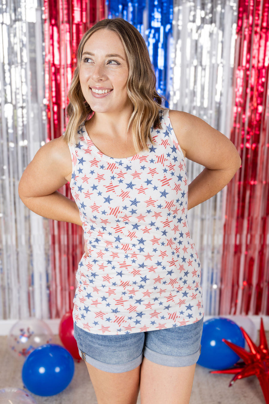 WAREHOUSE Ava Tank - American Stars and Stripes
