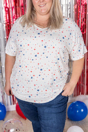 WAREHOUSE Chloe Cozy Tee - White Liberty Stars