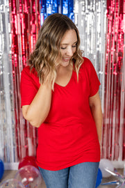 WAREHOUSE Chloe Cozy Tee - Red