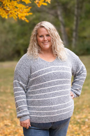WAREHOUSE Cozy Striped Sweater - Black