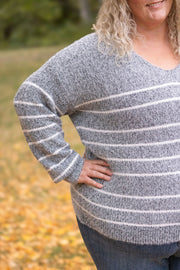 WAREHOUSE Cozy Striped Sweater - Black