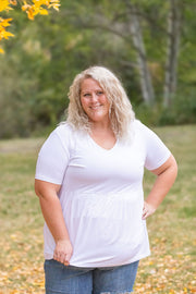 WAREHOUSE Sarah Ruffle Short Sleeve - White | Women's Top