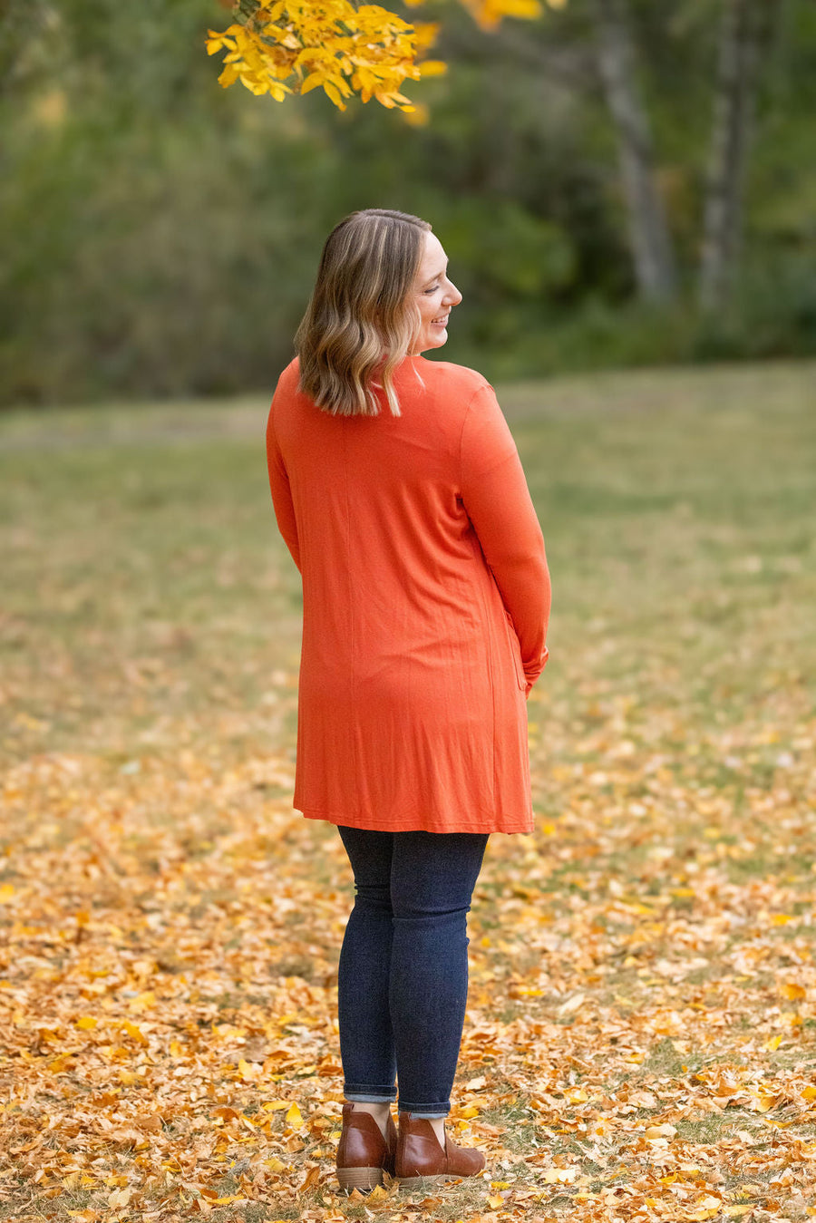 WAREHOUSE Classic Cardigan - Pumpkin FINAL SALE