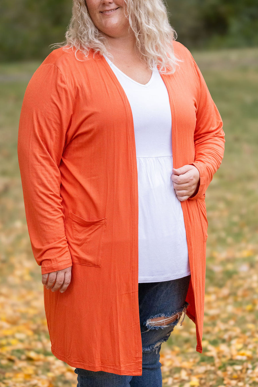 WAREHOUSE Classic Cardigan - Pumpkin FINAL SALE