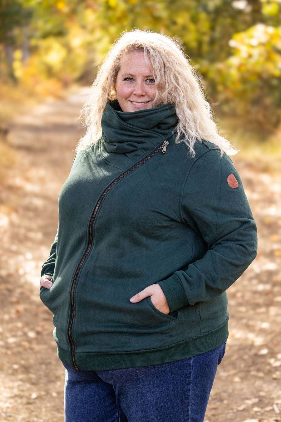 WAREHOUSE Quinn ZipUp Cowl - Evergreen