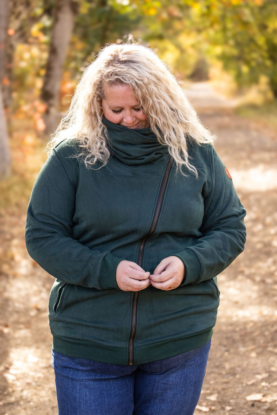WAREHOUSE Quinn ZipUp Cowl - Evergreen