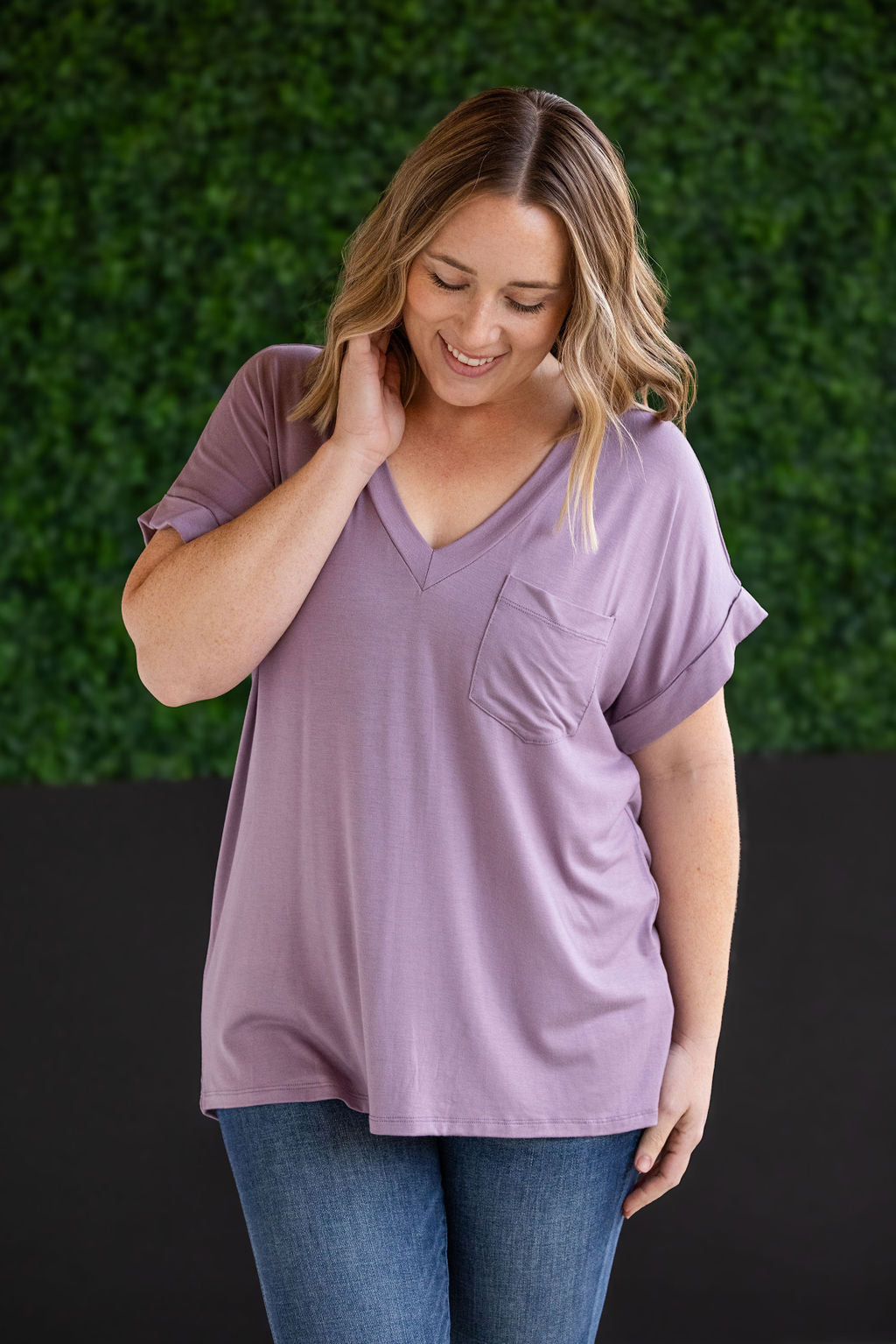 WAREHOUSE Sierra Pocket Top - Dusty Purple
