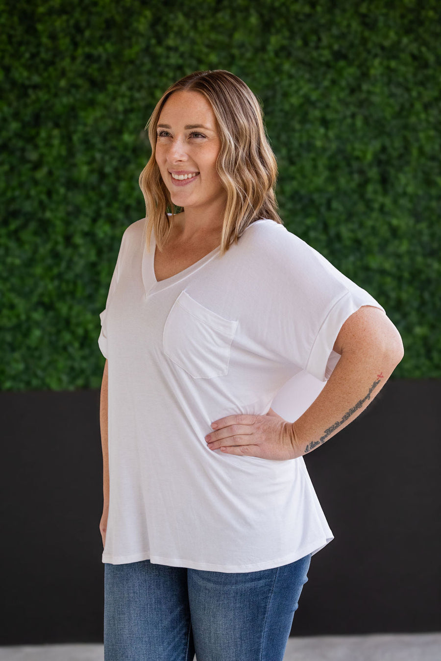 WAREHOUSE Sierra Pocket Top - White