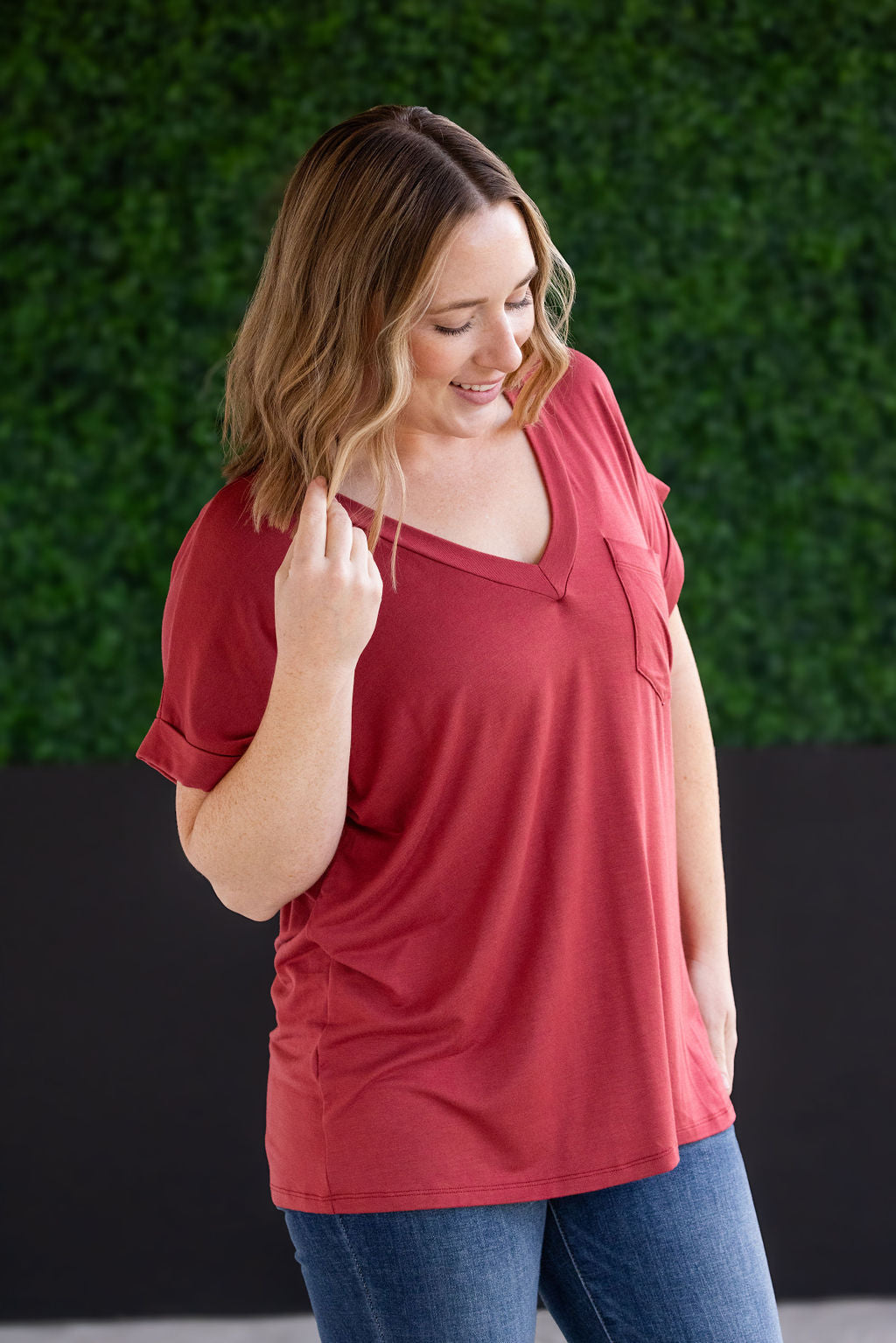 WAREHOUSE Sierra Pocket Top - Terra Cotta