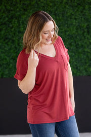 WAREHOUSE Sierra Pocket Top - Terra Cotta