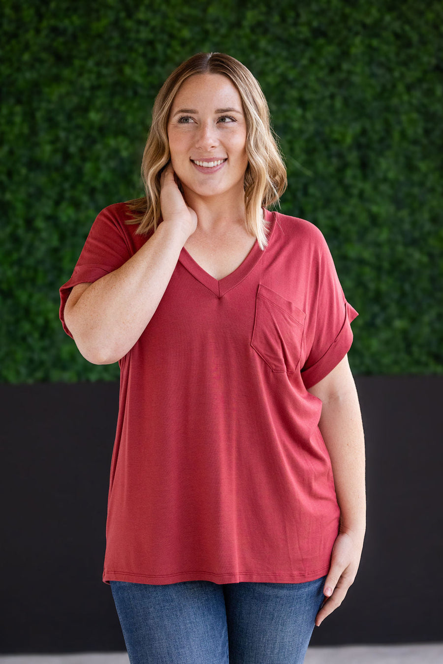 WAREHOUSE Sierra Pocket Top - Terra Cotta