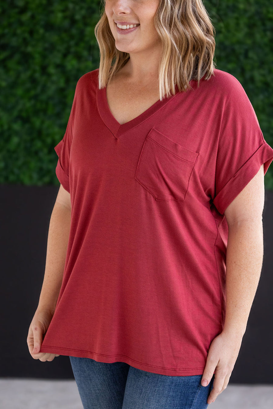 WAREHOUSE Sierra Pocket Top - Terra Cotta