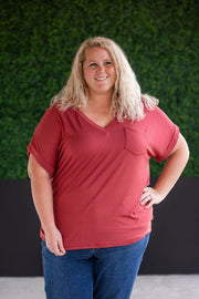 WAREHOUSE Sierra Pocket Top - Terra Cotta
