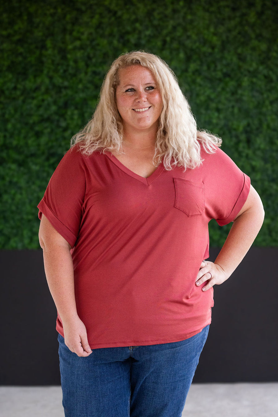 WAREHOUSE Sierra Pocket Top - Terra Cotta
