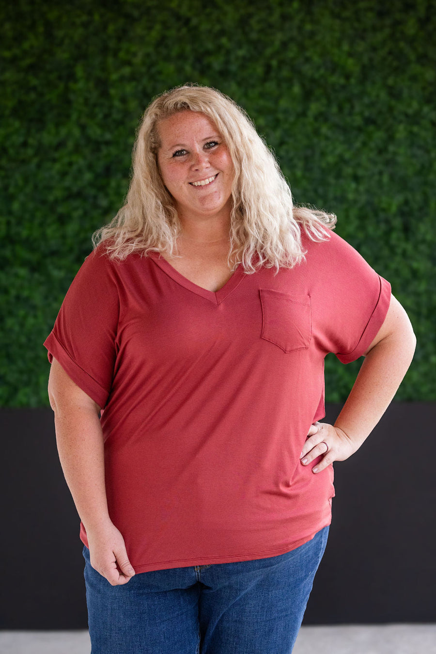 WAREHOUSE Sierra Pocket Top - Terra Cotta