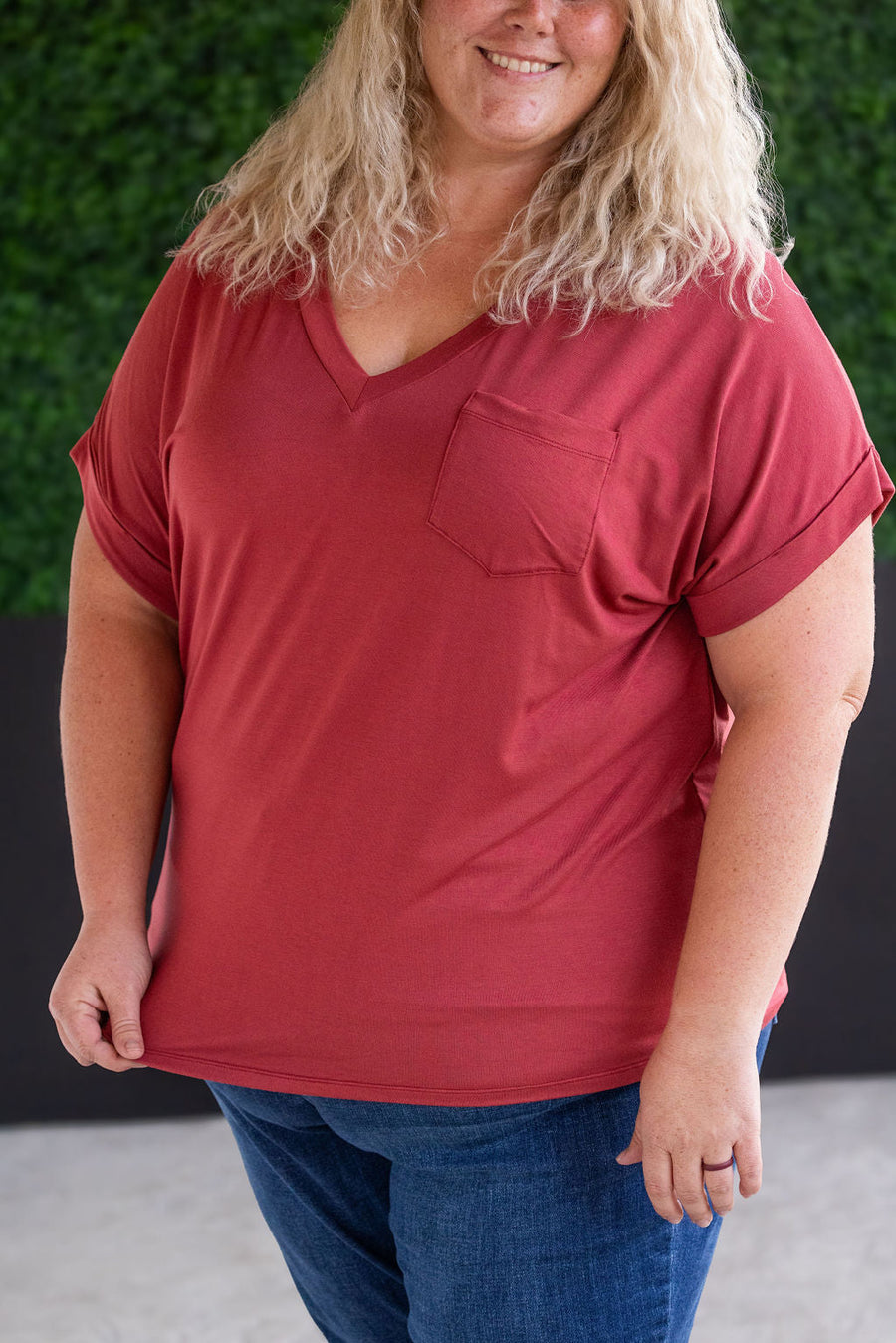 WAREHOUSE Sierra Pocket Top - Terra Cotta