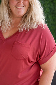 WAREHOUSE Sierra Pocket Top - Terra Cotta