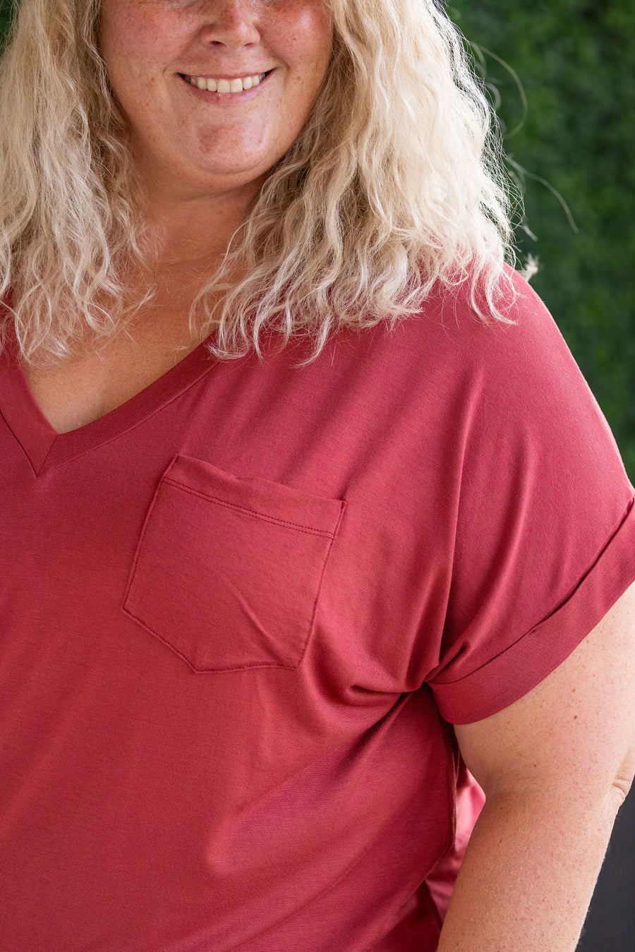 WAREHOUSE Sierra Pocket Top - Terra Cotta
