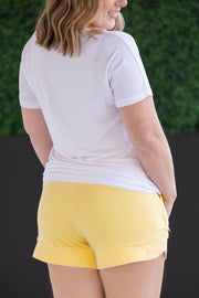 WAREHOUSE French Terry Stevie Shorts - Lemon Drop