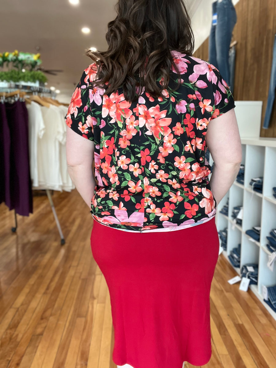 Tie Waist Skirt with Pockets- Red FINAL SALE