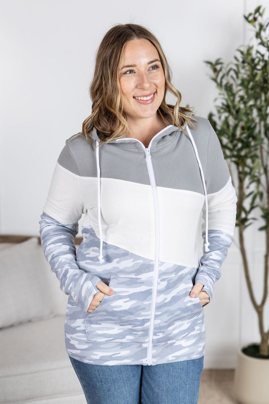 WAREHOUSE Colorblock Fullzip - Camo