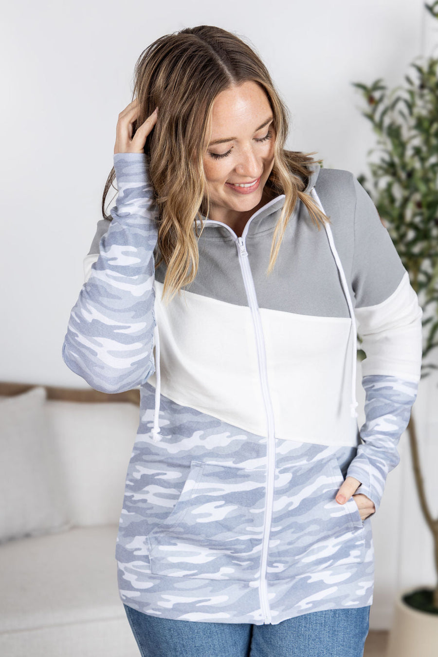 WAREHOUSE Colorblock Fullzip - Camo