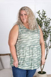 IN STOCK Renee Ruffle Tank Top - Camo