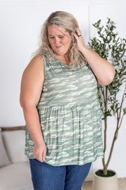 IN STOCK Renee Ruffle Tank Top - Camo