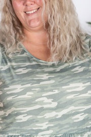 IN STOCK Renee Ruffle Tank Top - Camo